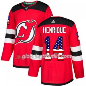 New Jersey Devils Hockeydrakt Adam Henrique 14 2017-2018 USA Flag Fashion Svart Adidas Authentic - Herre
